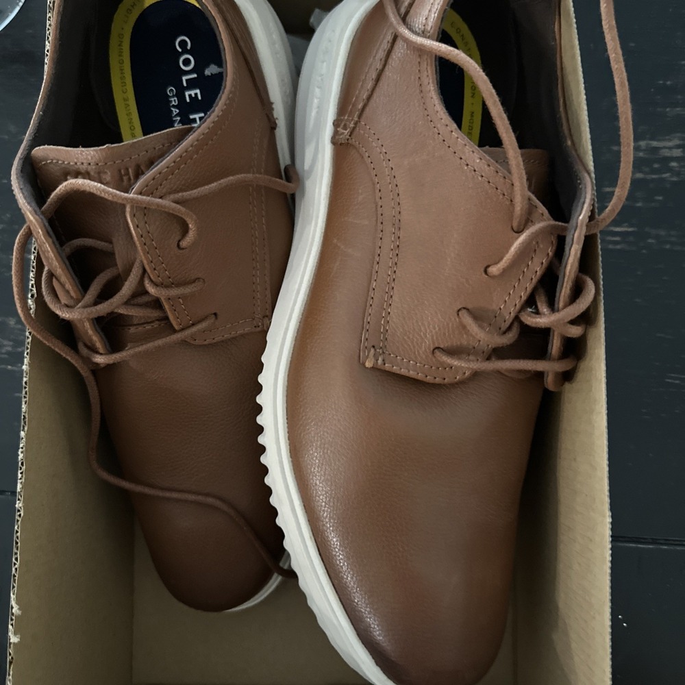 Cole Haan Grand+ Plain Toe Ox British Tan Leather Men's Size 8